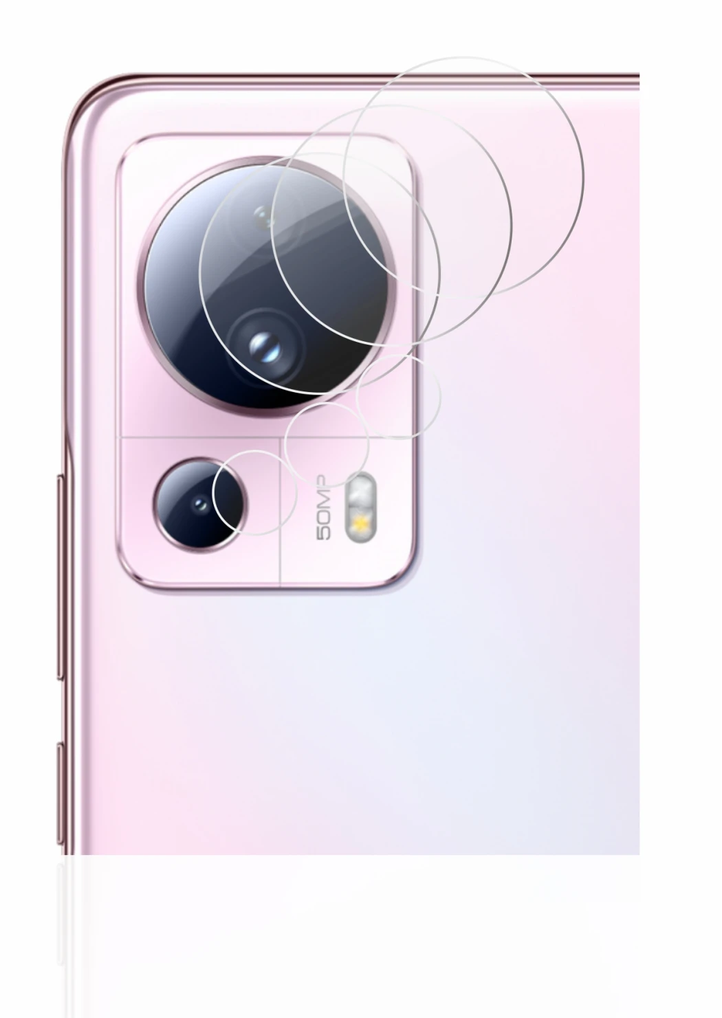 Image of the device Xiaomi 13 Lite (ONLY Camera Lens) with a wide variety of screen protectors.