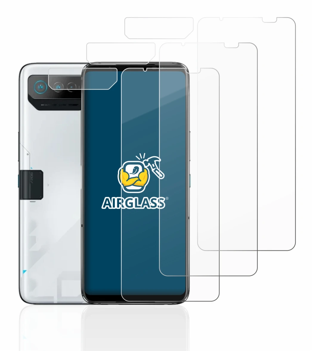 Image of the device ASUS ROG Phone 7 Ultimate (Front+Camera) with a wide variety of screen protectors.