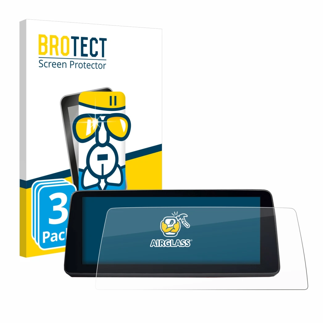 Front side of a product packaging with the brand logo BROTECT. Next to it is the device BMW 5 G30/G31 2017-2019 shown with the