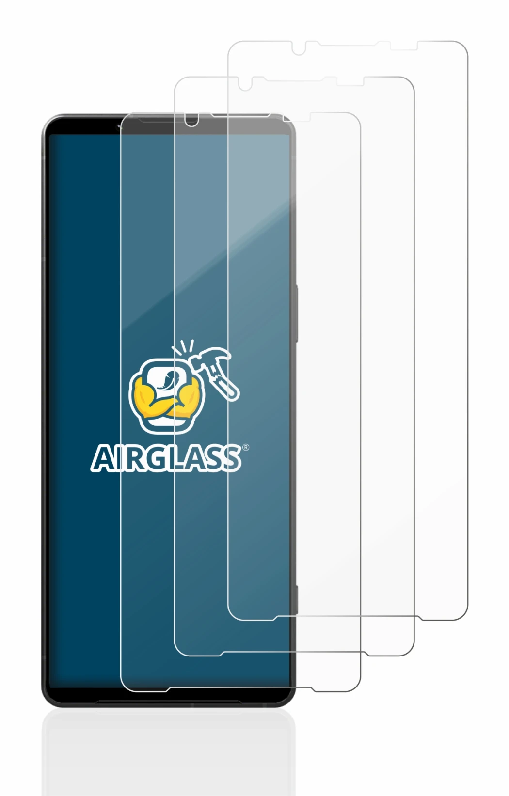 Image of the device Sony Xperia 1 V with a wide variety of screen protectors.