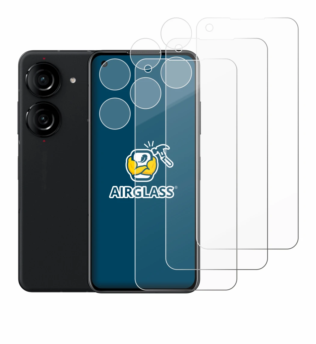 Image of the device ASUS ZenFone 10 (Front+Camera) with a wide variety of screen protectors.