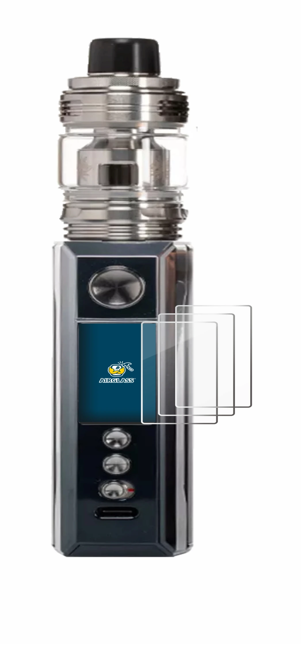 Image of the device Voopoo Drag M100S with a wide variety of screen protectors.