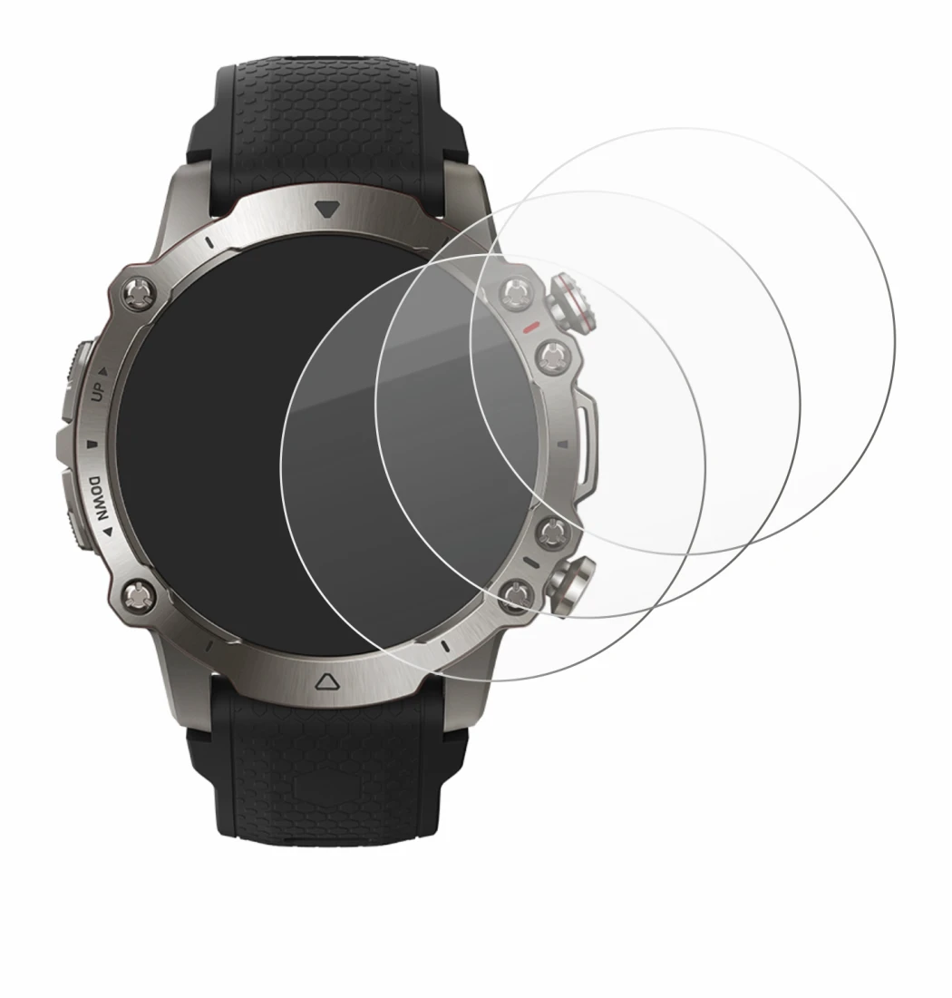 Image of the device Huami Amazfit Falcon with a wide variety of screen protectors.
