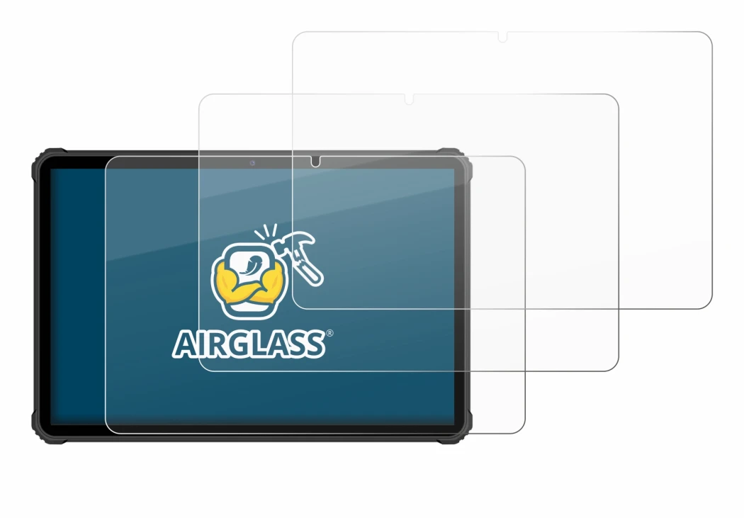 Image of the device Oukitel RT5 with a wide variety of screen protectors.