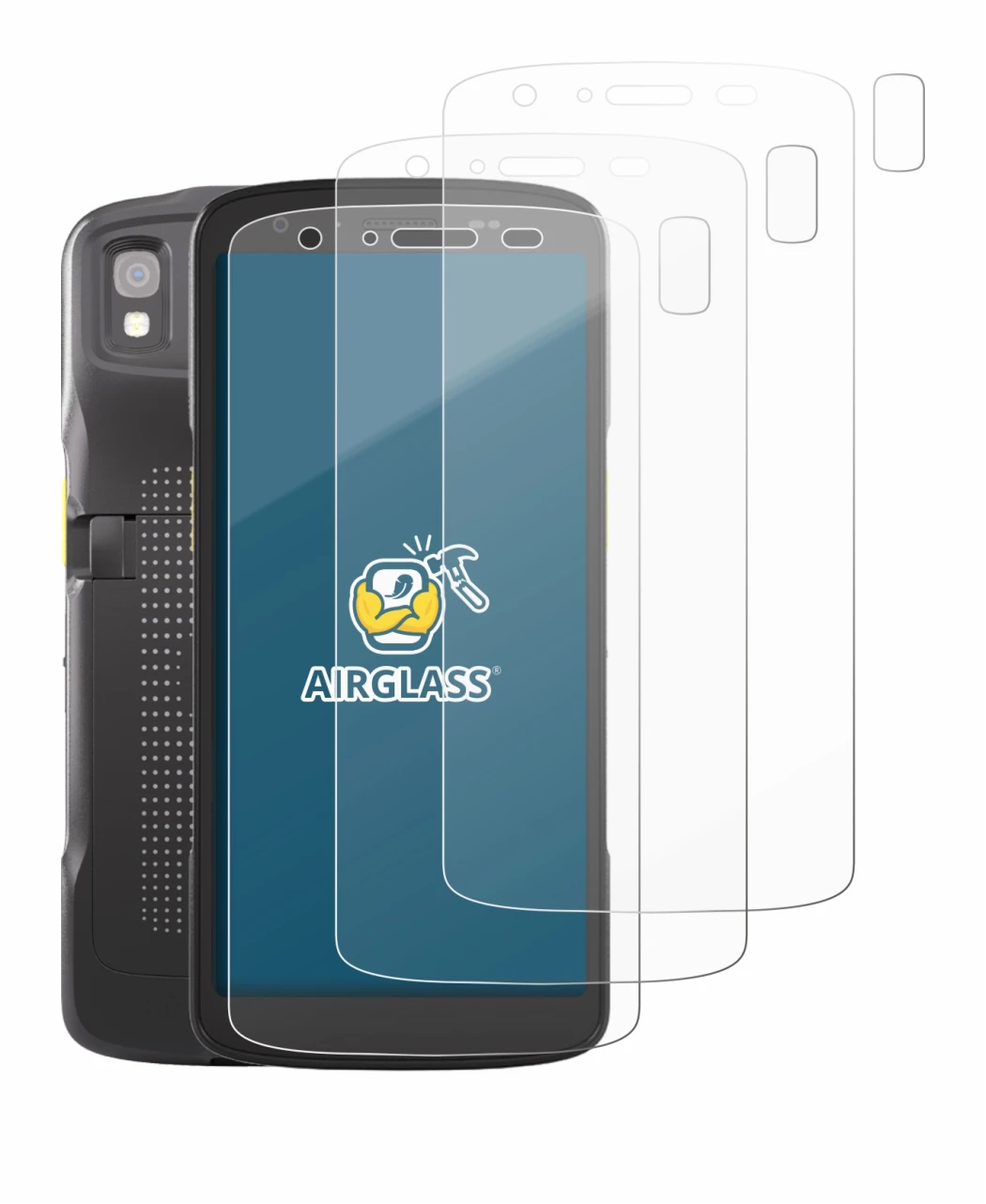 Image of the device Zebra TC27 (Front+Camera) with a wide variety of screen protectors.