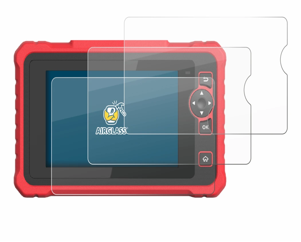 Image of the device Launch CRP 359 with a wide variety of screen protectors.