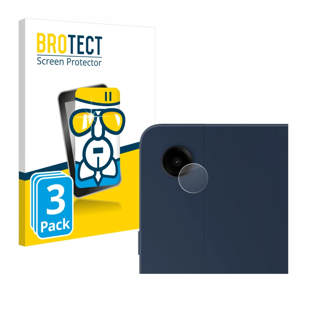 Front side of a product packaging with the brand logo BROTECT. Next to it is the device Samsung Galaxy Tab A9 Plus WiFi (ONLY 