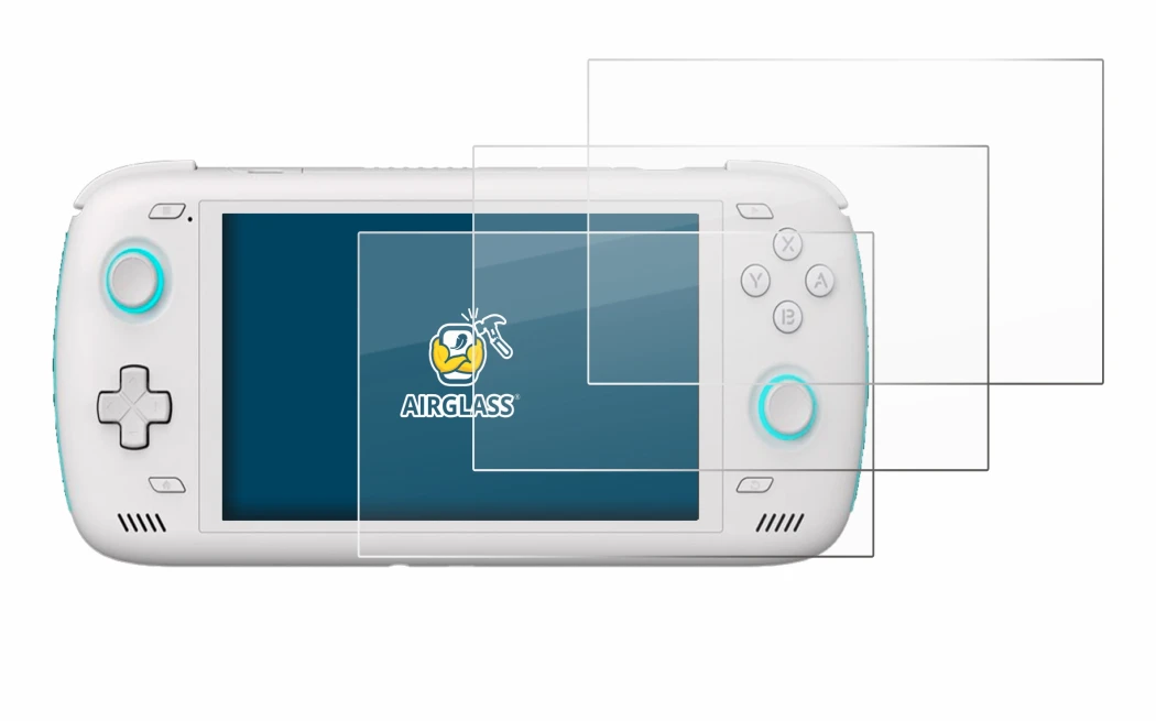 Image of the device AYN Odin 2 with a wide variety of screen protectors.