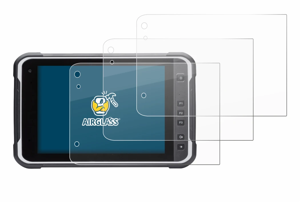 Image of the device Handheld Algiz RT8 with a wide variety of screen protectors.