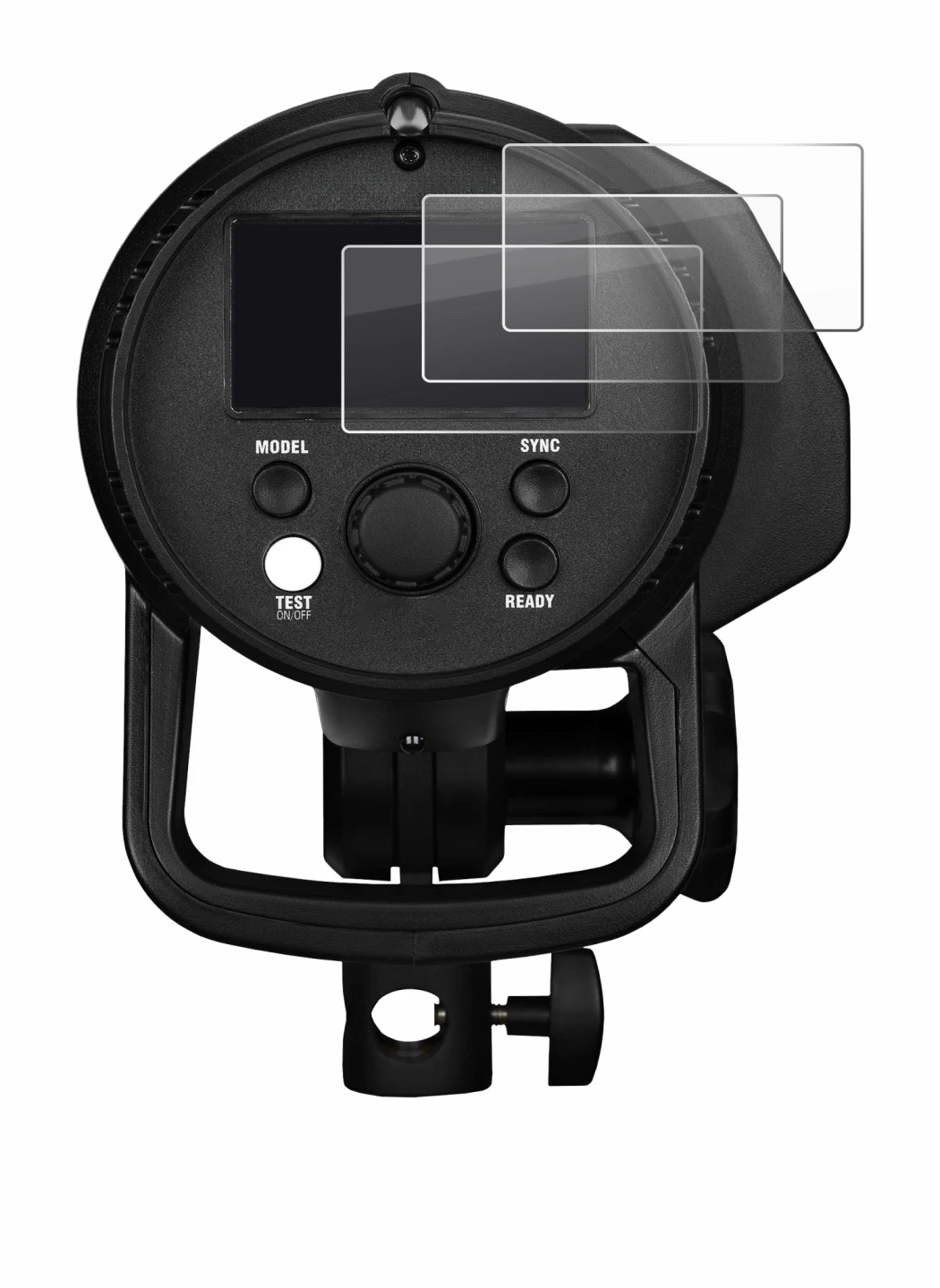 Image of the device Profoto B1X with a wide variety of screen protectors.