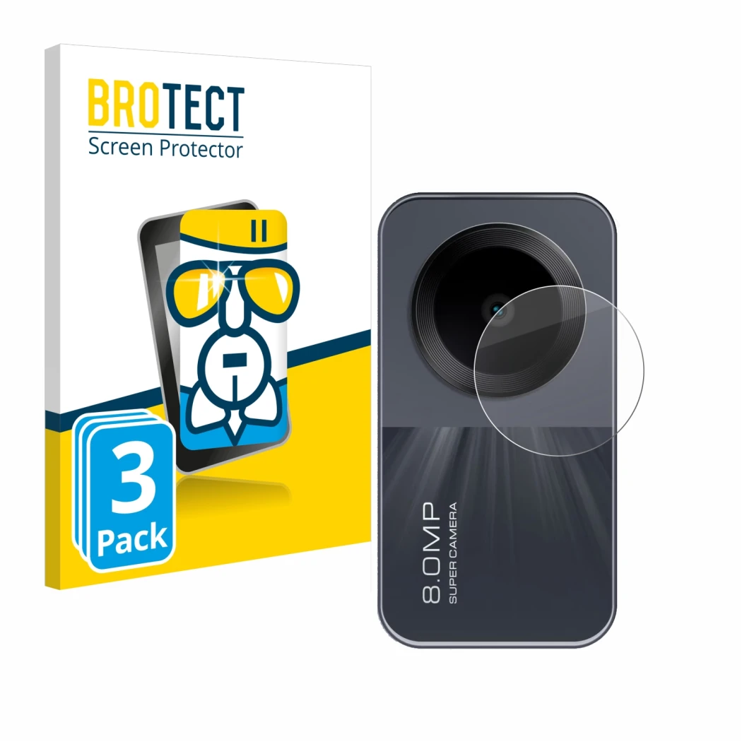 Front side of a product packaging with the brand logo BROTECT. Next to it is the device Xiaomi Redmi Pad SE (ONLY Camera) show