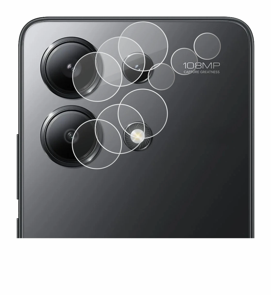 Image of the device Xiaomi Redmi Note 13 (ONLY Camera Lens) with a wide variety of screen protectors.