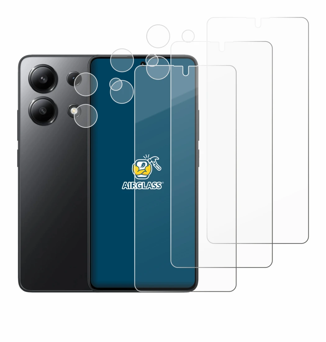 Image of the device Xiaomi Redmi Note 13 (Front+Camera) with a wide variety of screen protectors.