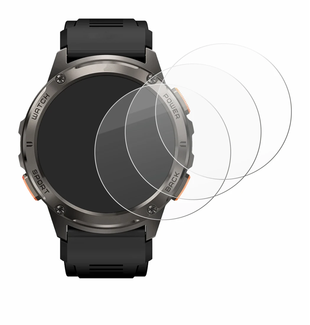 Image of the device Kospet Tank T3 with a wide variety of screen protectors.