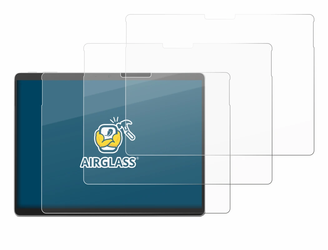 Image of the device Microsoft Surface Pro 10 with a wide variety of screen protectors.