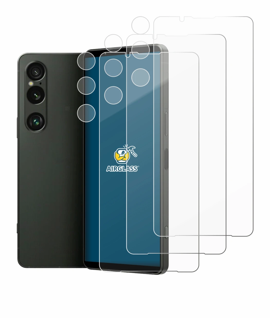 Image of the device Sony Xperia 1 VI (Front+Camera) with a wide variety of screen protectors.