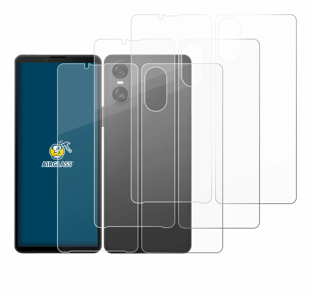 Image of the device Sony Xperia 10 VI (Front+Back) with a wide variety of screen protectors.