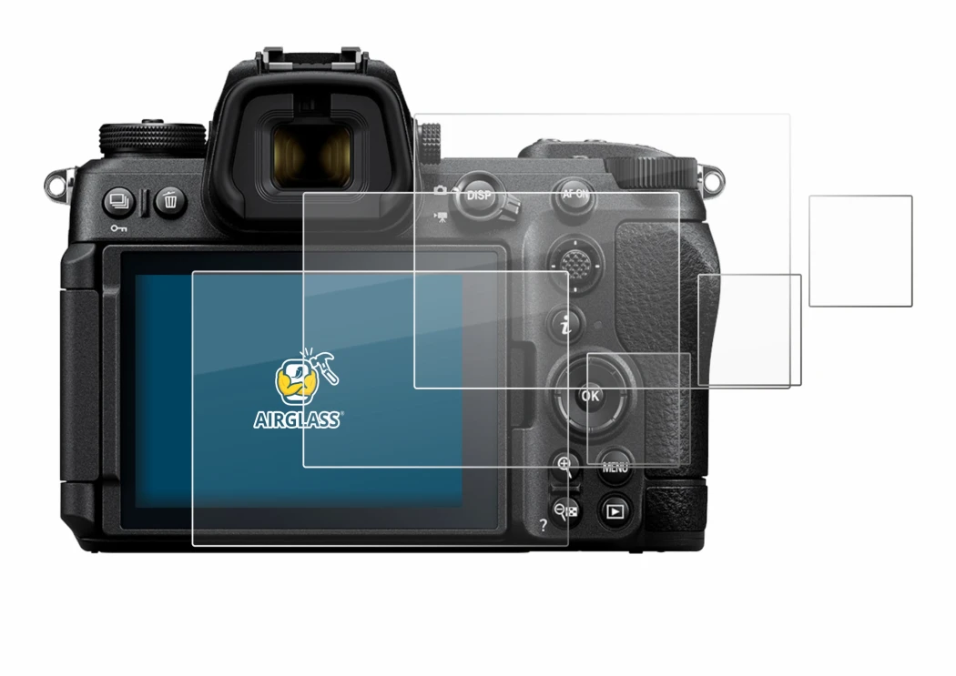 Image of the device Nikon Z6 III with a wide variety of screen protectors.