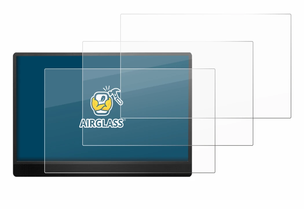 Image of the device MSI Pro MP161 E2 with a wide variety of screen protectors.