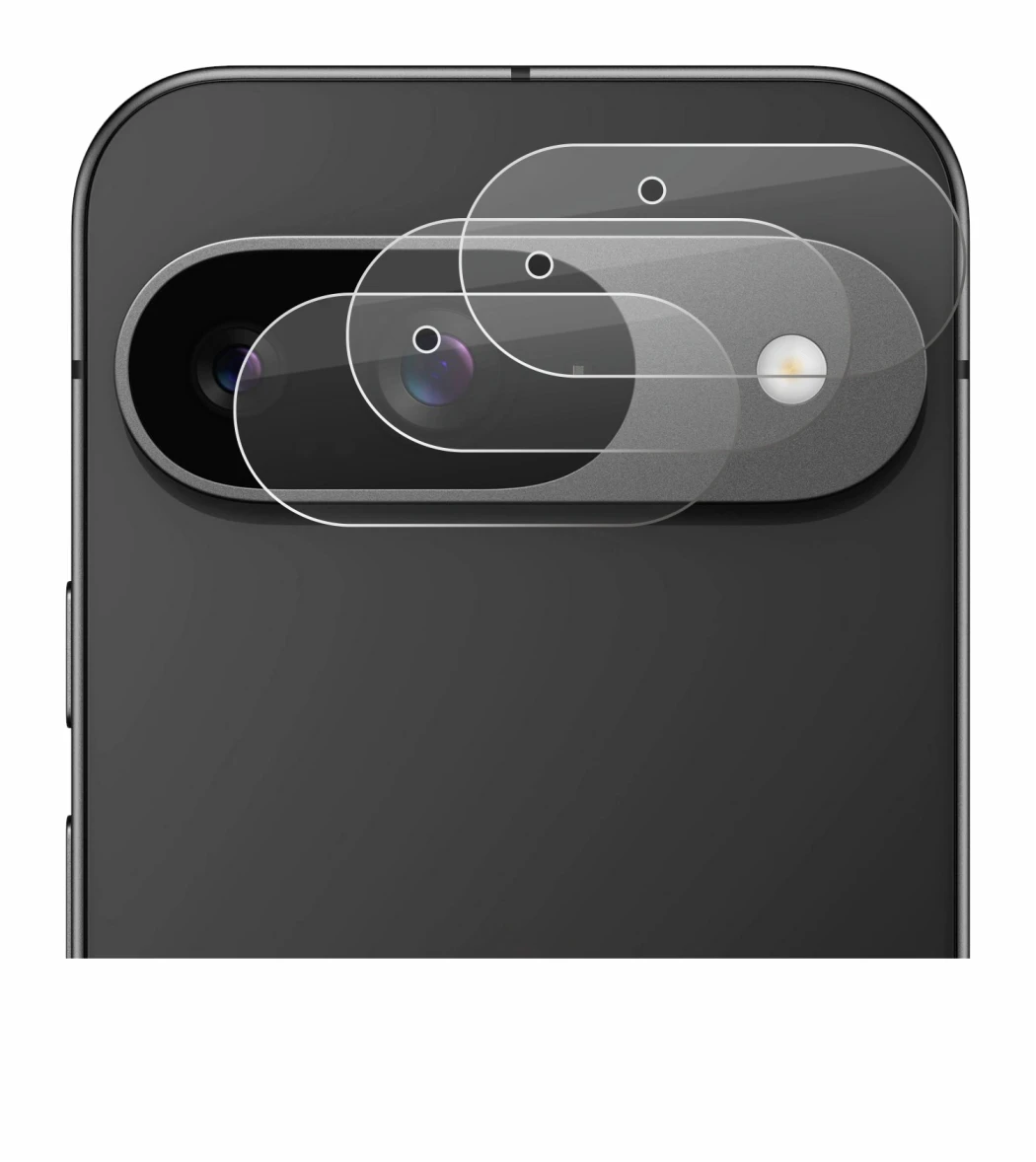 Image of the device Google Pixel 9 (ONLY Camera Lens) with a wide variety of screen protectors.