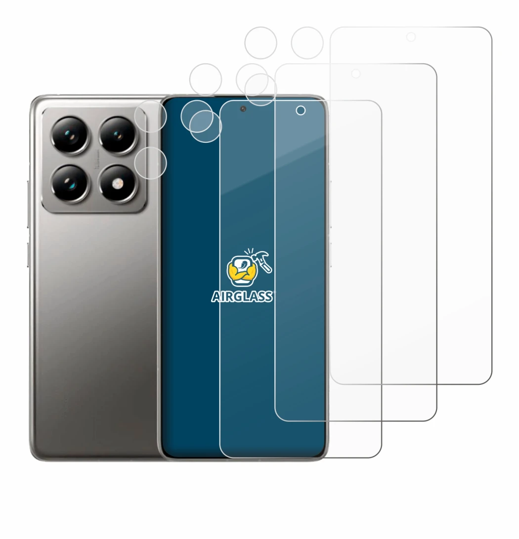 Image of the device Xiaomi 14T Pro (Front+Camera) with a wide variety of screen protectors.