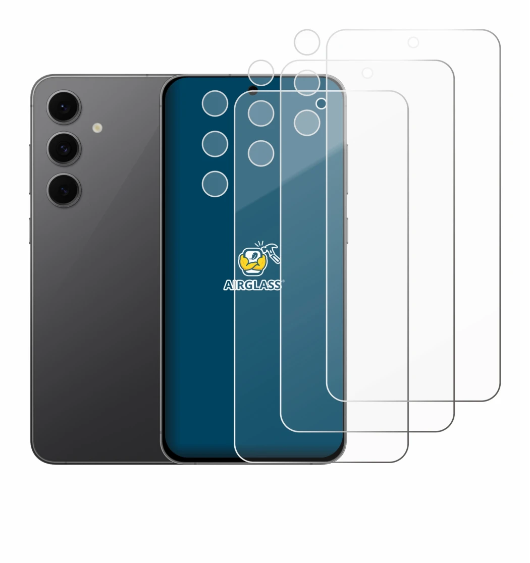 Image of the device Samsung Galaxy S24 FE (Front+Camera) with a wide variety of screen protectors.