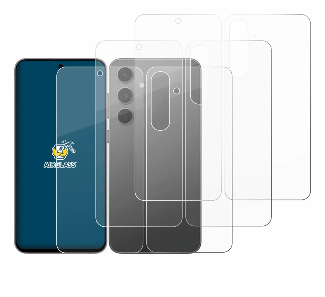 Image of the device Samsung Galaxy S24 FE (Front+Back) with a wide variety of screen protectors.