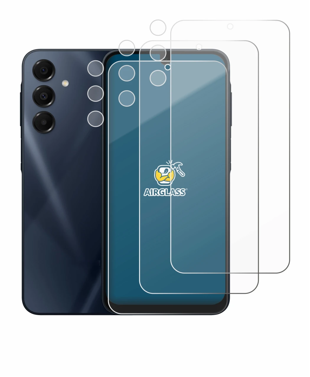 Image of the device Samsung Galaxy A16 5G (Front+Camera) with a wide variety of screen protectors.