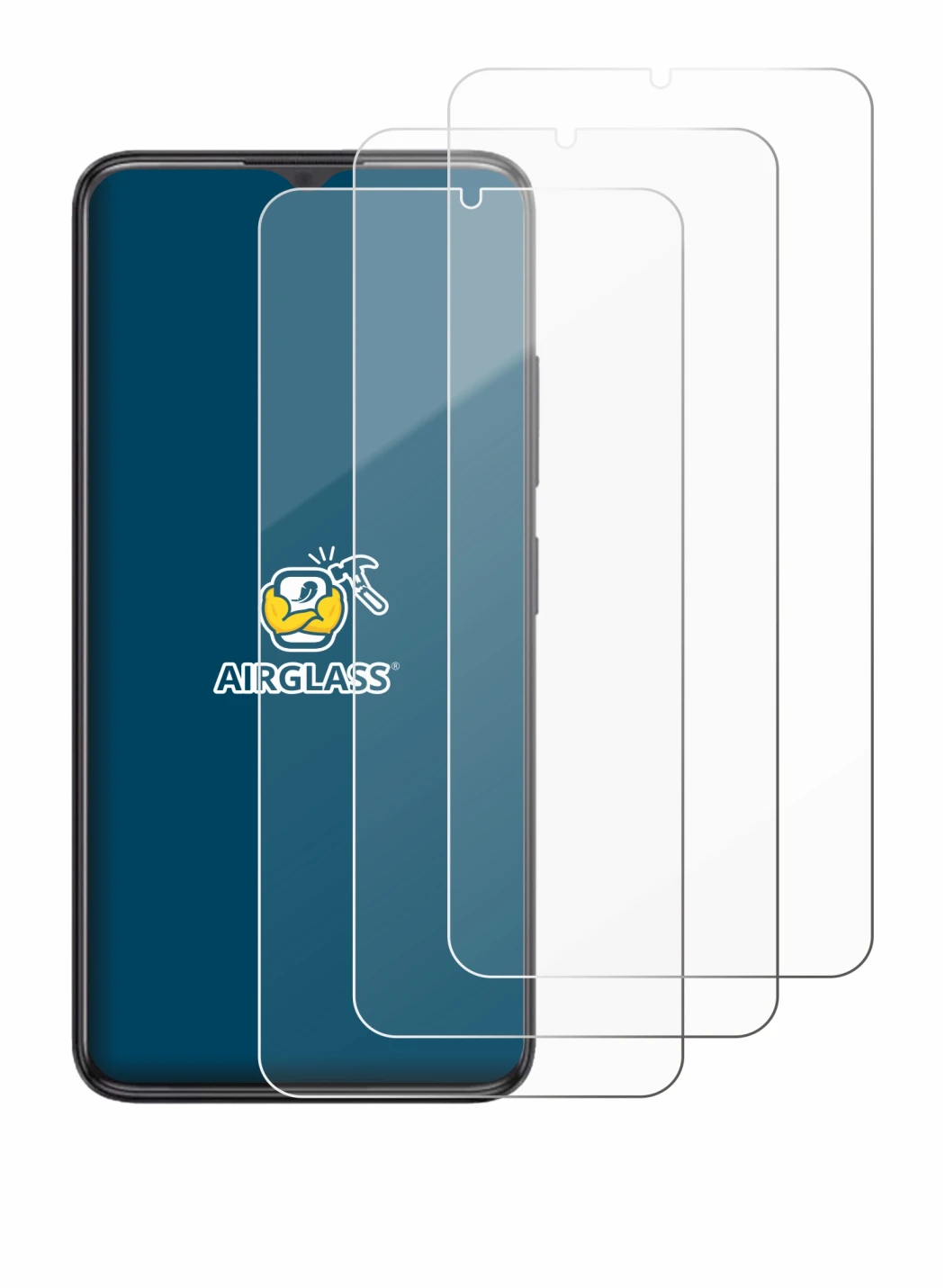 Image of the device ZTE Blade A34 with a wide variety of screen protectors.