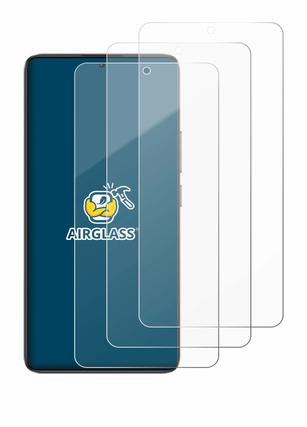 Image of the device Xiaomi Poco F7 Pro with a wide variety of screen protectors.