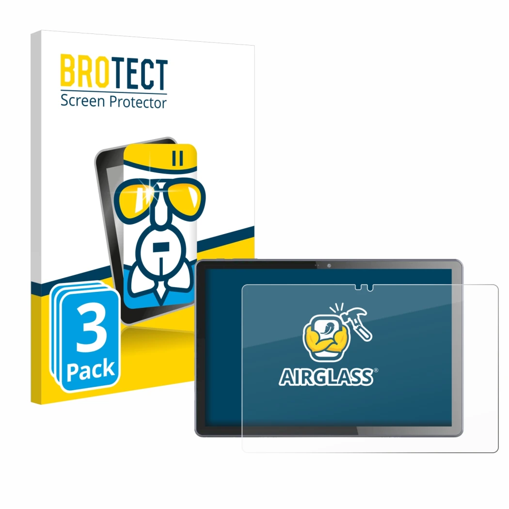 Front side of a product packaging with the brand logo BROTECT. Next to it is the device VALE V10E-LTE shown with the correspon
