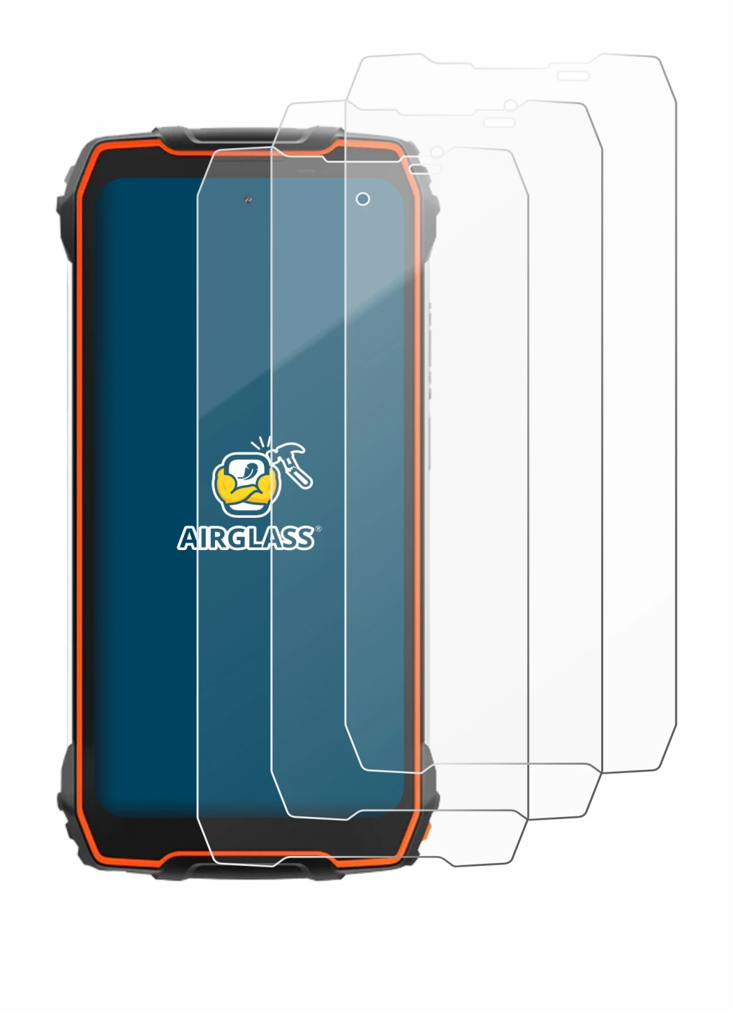 Image of the device Blackview Oscal Pilot 1 with a wide variety of screen protectors.