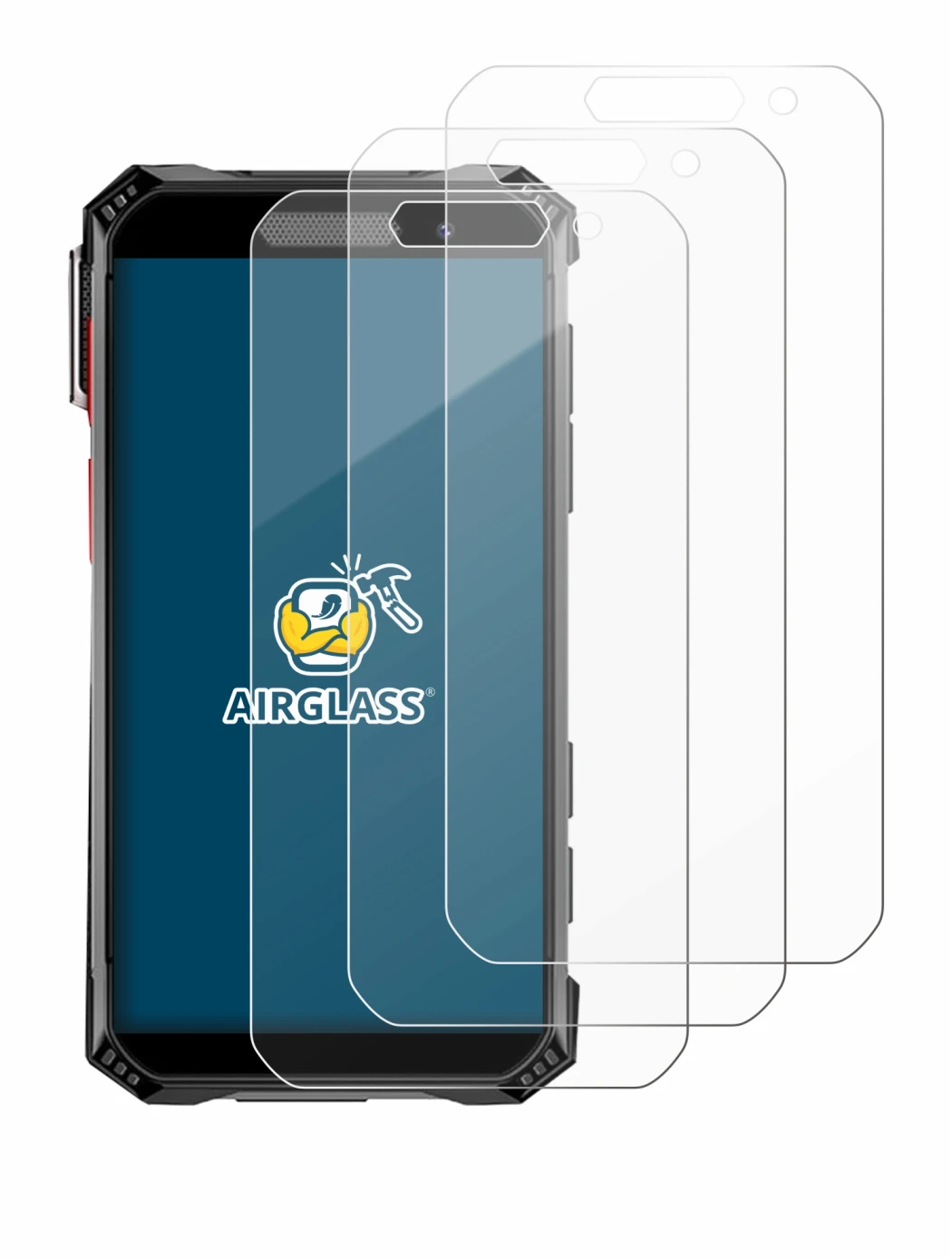Image of the device Soyes S10 Max with a wide variety of screen protectors.
