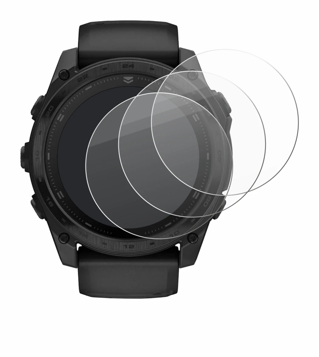 Image of the device Garmin Tactix 8 AMOLED (51 mm) with a wide variety of screen protectors.