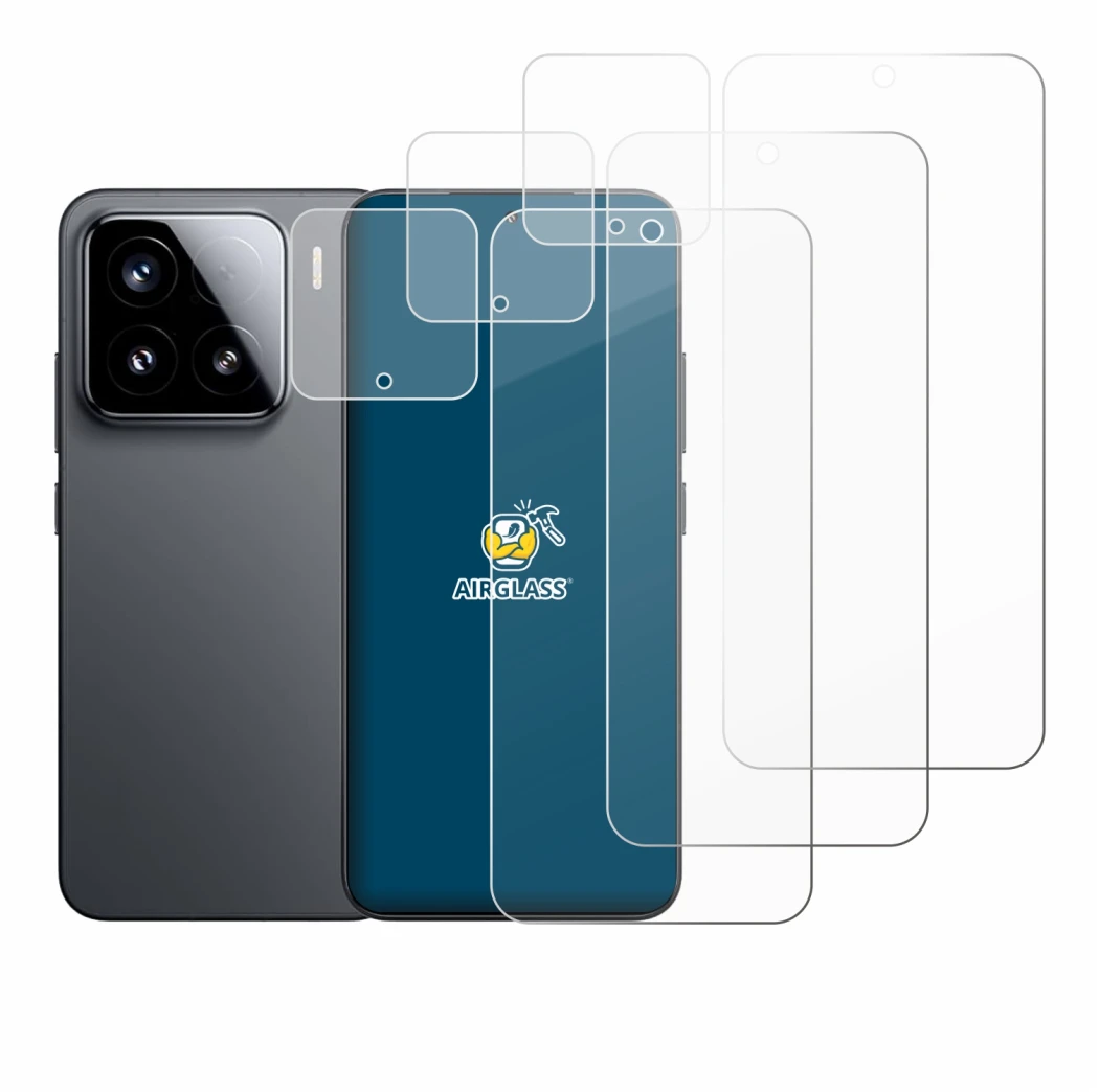 Image of the device Xiaomi 15 (Front+Camera) with a wide variety of screen protectors.