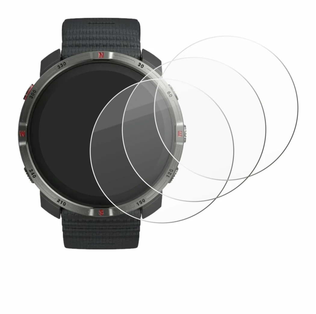 Image of the device Polar Grit X2 with a wide variety of screen protectors.