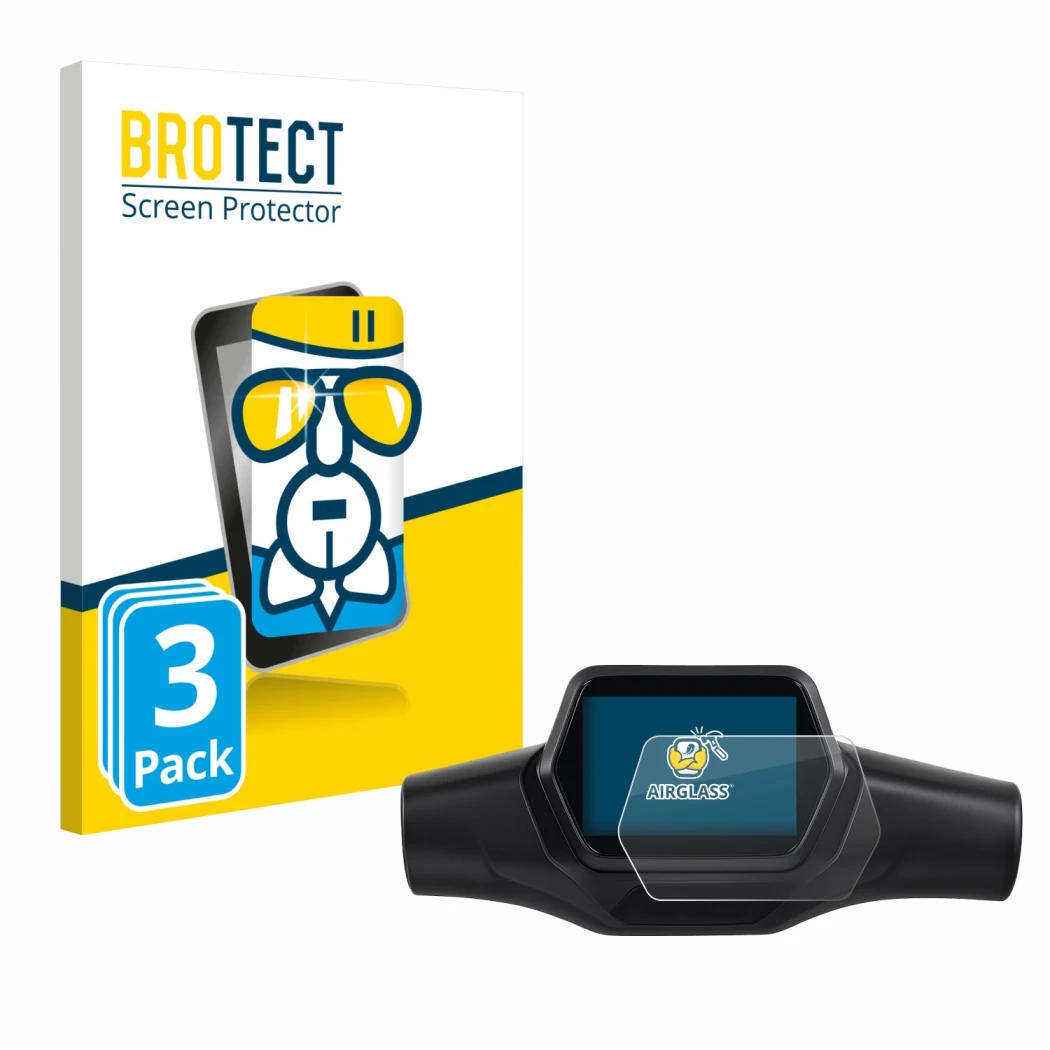 Front side of a product packaging with the brand logo BROTECT. Next to it is the device Segway Ninebot ZT3 Pro D shown with th