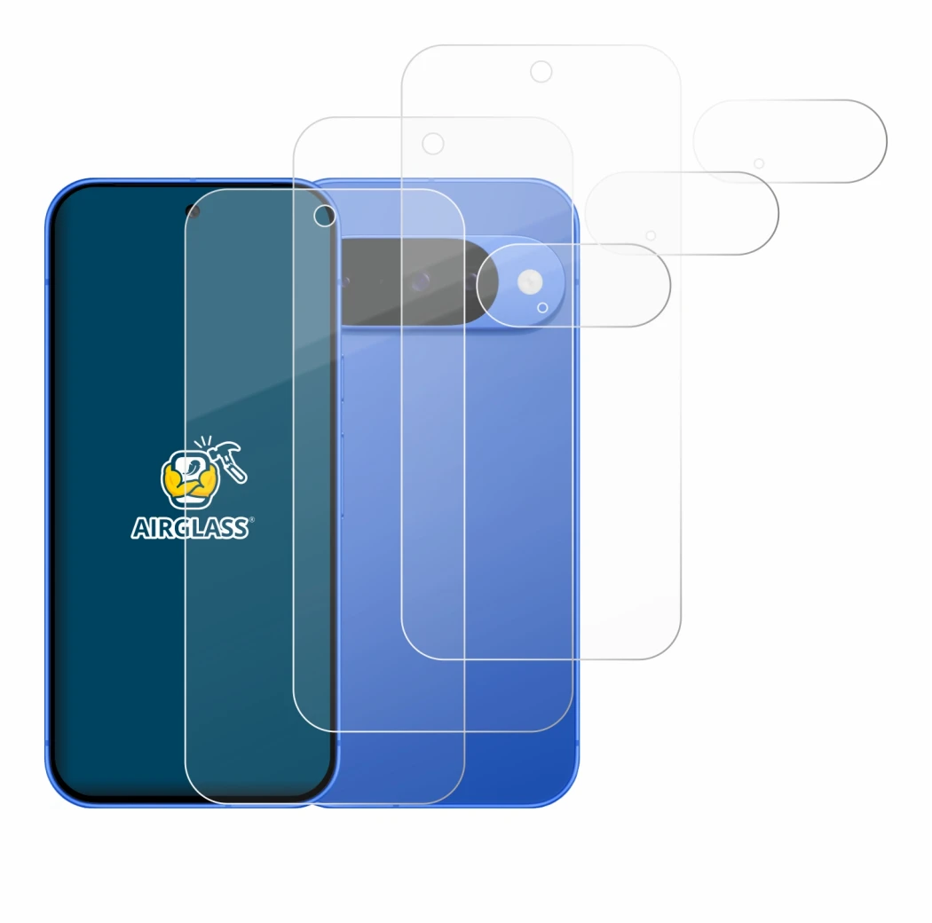 Image of the device Google Pixel 10 (Front+Camera) with a wide variety of screen protectors.