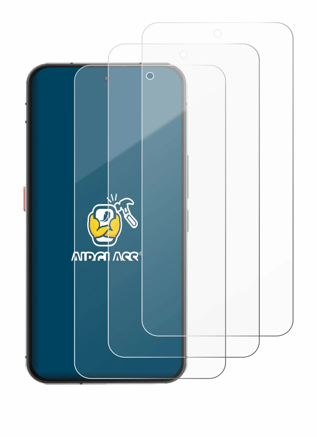 Image of the device Oukitel WP210 with a wide variety of screen protectors.