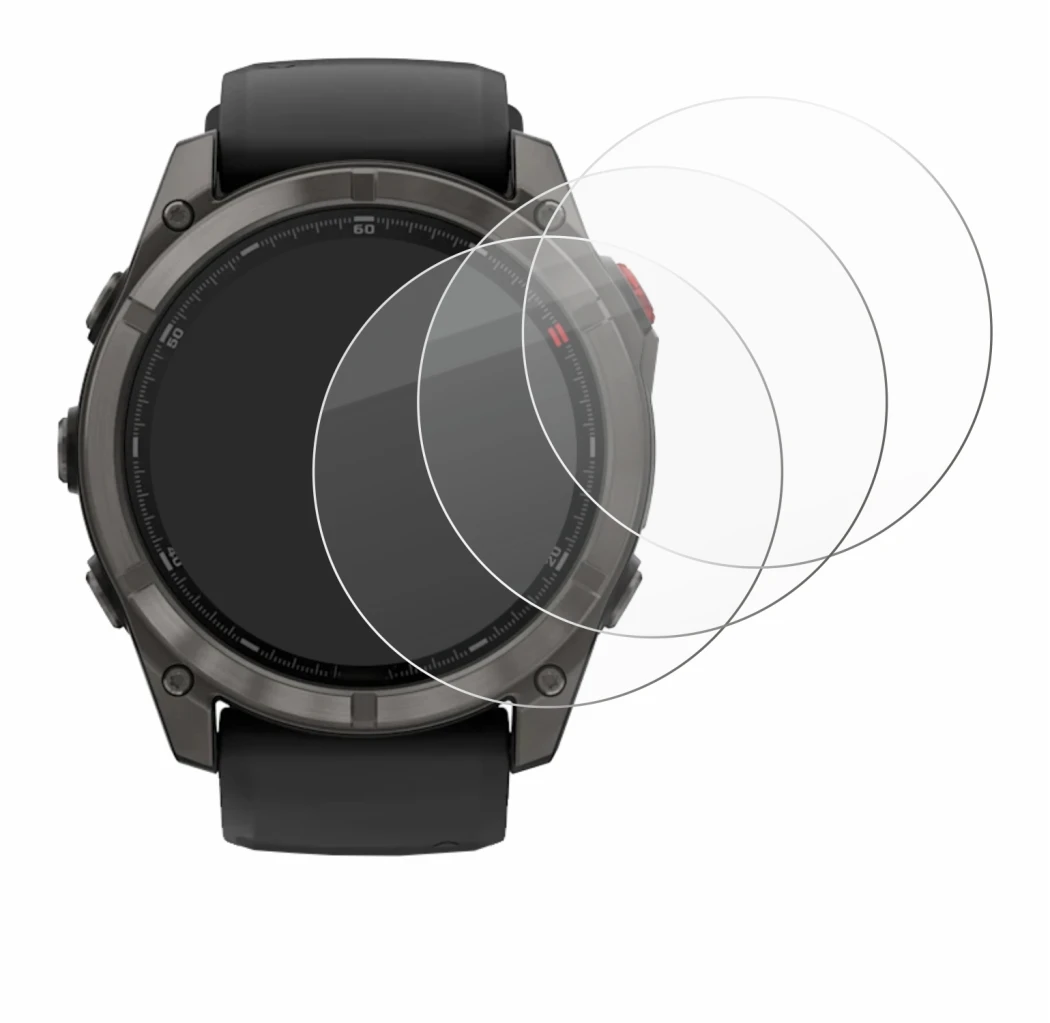 Image of the device Garmin Fenix 8 Pro AMOLED (51 mm) with a wide variety of screen protectors.