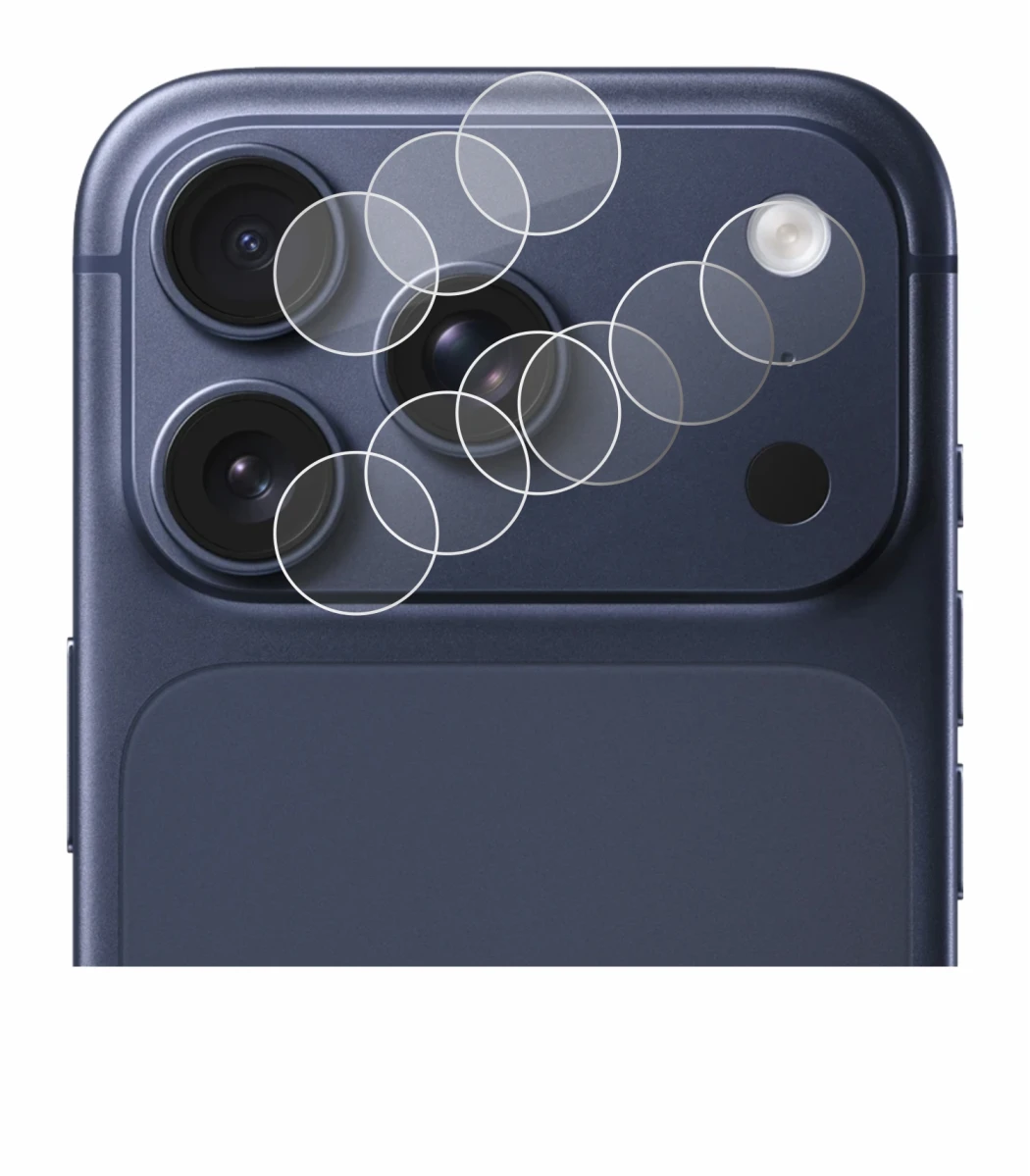 Image of the device Apple iPhone 17 Pro (ONLY Camera Lens) with a wide variety of screen protectors.