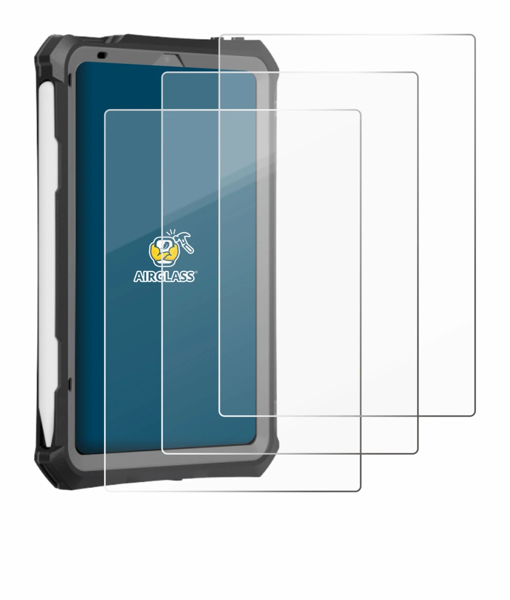 Image of the device Apple iPad Mini 7 2024 (case-friendly) with a wide variety of screen protectors.