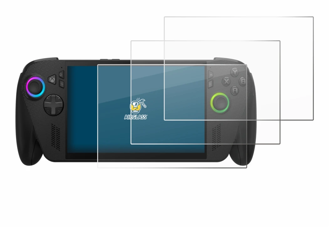 Image of the device ASUS ROG Ally X 2025 with a wide variety of screen protectors.