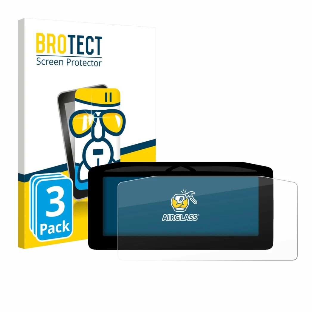 Front side of a product packaging with the brand logo BROTECT. Next to it is the device Ducati XDiavel V4 2025 Speedometer dis