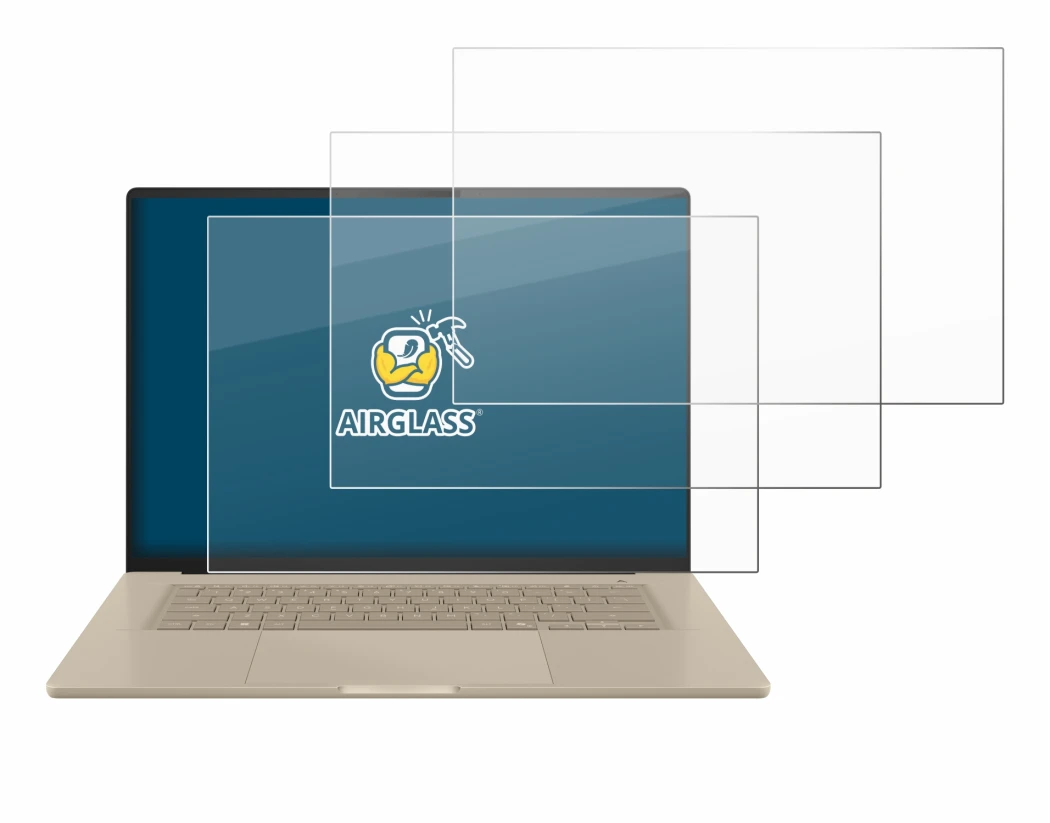 Image of the device ASUS ZenBook A16 UX3607 with a wide variety of screen protectors.