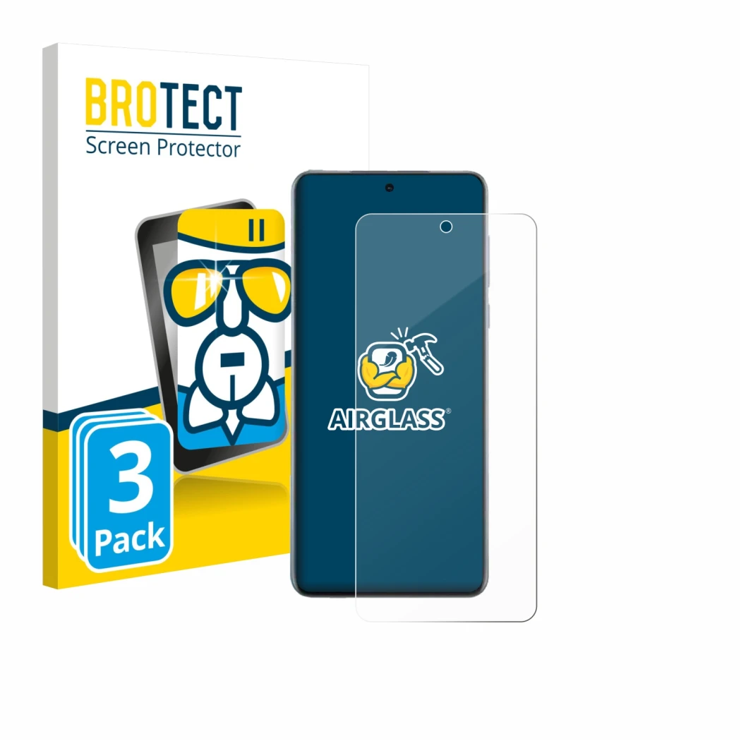 Front side of a product packaging with the brand logo BROTECT. Next to it is the device Oppo Find X8s+ shown with the correspo