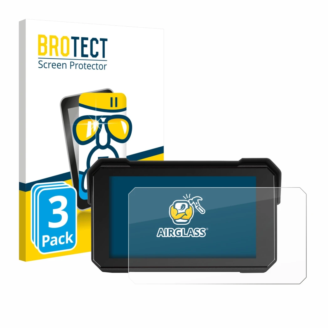 Front side of a product packaging with the brand logo BROTECT. Next to it is the device GOHHDL A4058-AM39DE-GOH 5