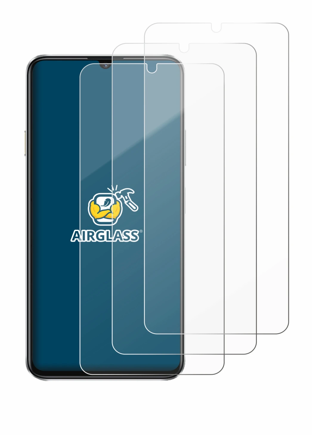 Image of the device Huawei Nova Y63 with a wide variety of screen protectors.