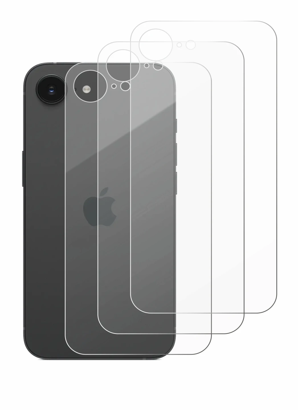 Image of the device Apple iPhone 17e (Back) with a wide variety of screen protectors.