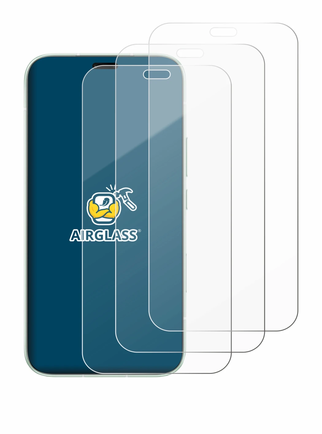 Image of the device Honor 600e with a wide variety of screen protectors.
